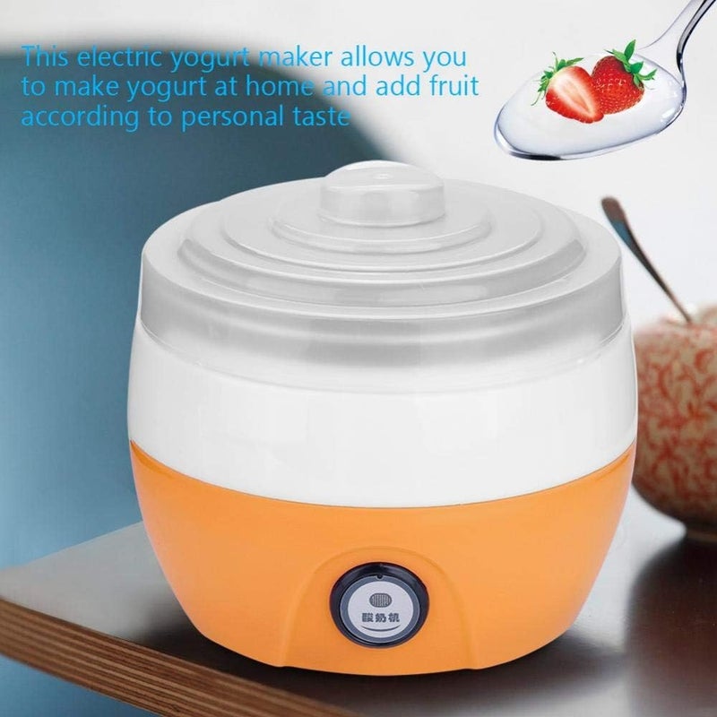 woobles آلة الزبادي الرقمية 1 لتر من الفولاذ المقاوم للصدأ، صانع الزبادي DIY، لطبخ المنزل (برتقالي) - Image 2